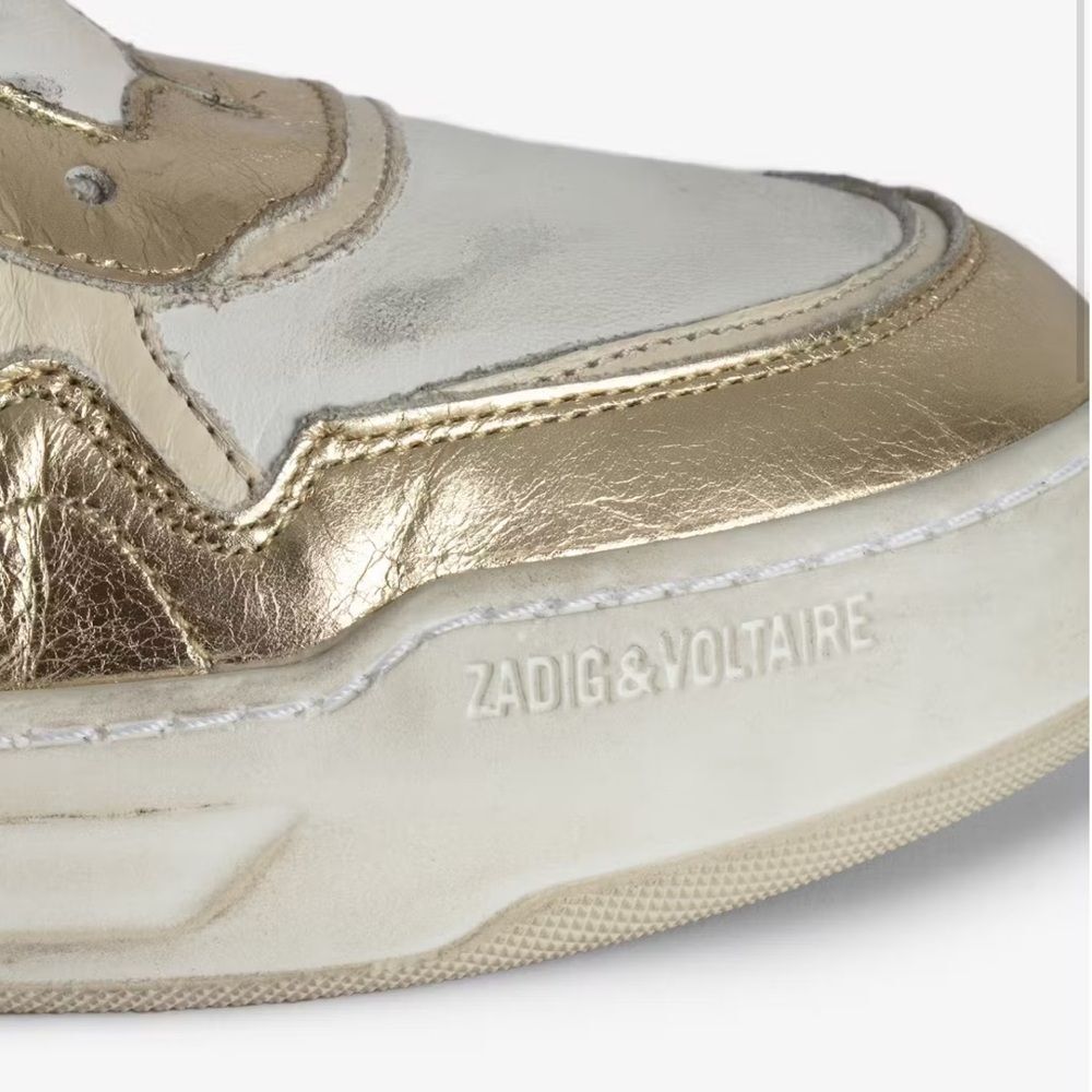 Golden Goose Women's Gold and White Sneakers - Picture 6 of 11